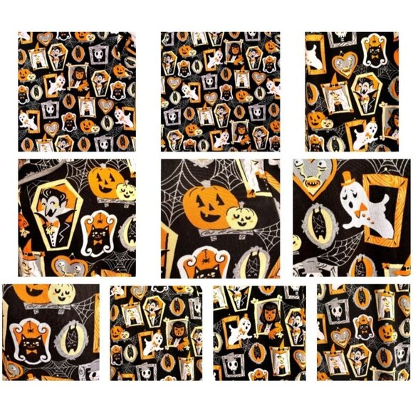 Munki Munki Halloween Pajama Top Large Short Sleeves Button Werewolf Witch Ghost - Picture 10 of 12